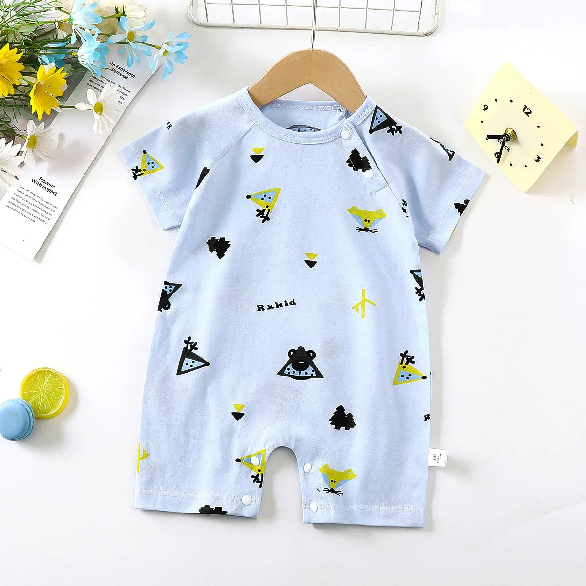 Newborn Baby Clothing Boys Girls Baby Clothes item Cotton Bodysuit Summer Short Sleeve Romper Infant Toddler Sleepwear