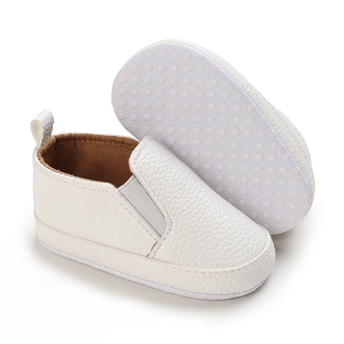 Baby Learning Walk Shoes, Slip-on Leather Casual Loafers, Soft Sole Comfortable Footwear for Infants 0-18M