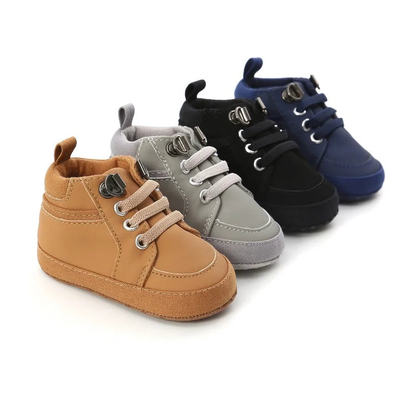 Baby-Sneaker, Kleinkind-Jungen-Mädchen-Sportschuhe, Kleinkind-Freizeitschuhe mit Baumwollsohle, rutschfeste PU-Lauflernschuhe, Krabbelschuhe, Basketballschuhe