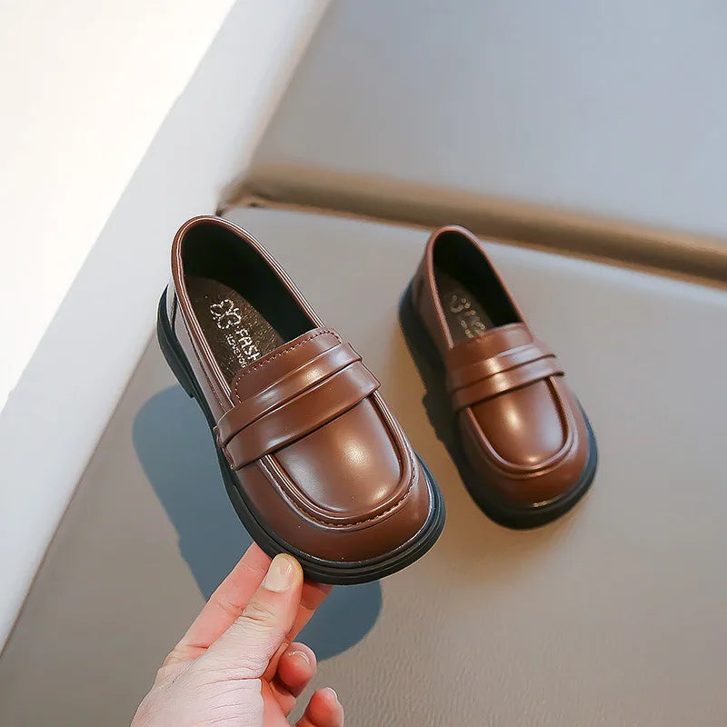 Children Leather Shoes for Boys Girls Kids Loafers Slip-on School Flats Casual Sneakers for Wedding Formal Occasions Party 23-35