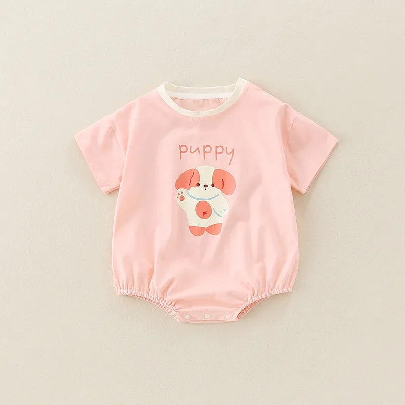 Ropa de verano para bebés, 100 % algodón, ropa fina de manga corta para el verano, ropa para gatear, ropa para niños