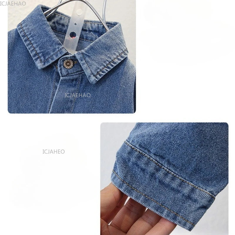 Boys Denim Set 2 Piece Clothes Kids Trendy Cotton Jacket Pants Suits Outfit Casual Wear Children Clothing Spring Autumn Costume