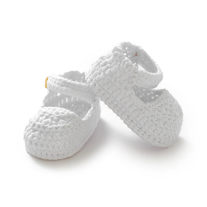 Newborn Baby Girl Shoes 0-1Y Fashion Pure Color Knit Infant Anti-Slip Soft Soled First Walkers Children Winter Walking Prewalker