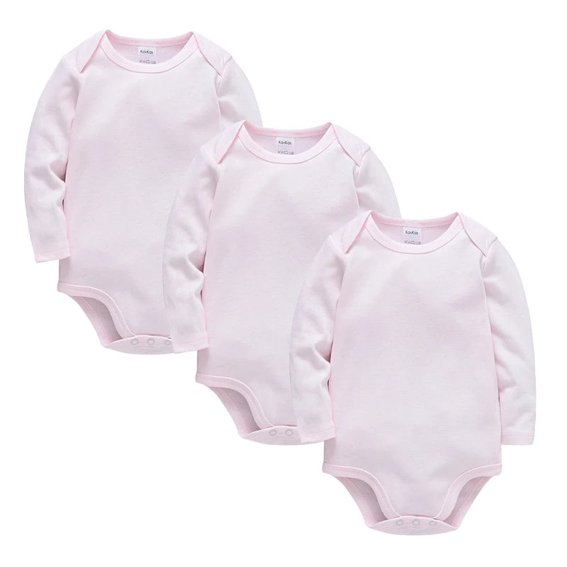 1/3/4/6 Pcs KAVKAS Baby Clothing Rompers Boys 100% Cotton Plain Bodysuit Girls Blank Muslin Jumpsuit 0-24 Months