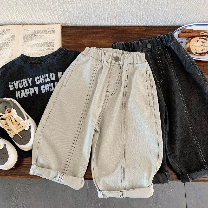 Pantalones para niños 2026 Otoño Invierno Pantalones holgados a cuadros para niños Moda Pantalones deportivos para niños pequeños Joggers Ropa para bebés