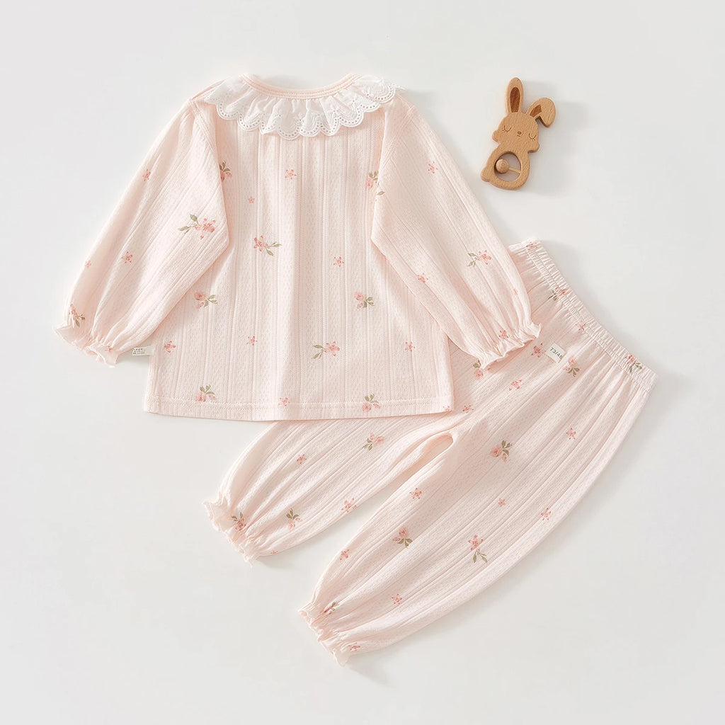 Babykleidung Sommer Outfit für Mädchen, Klasse A, 6-12 Monate, Baby Klimaanlagen Kleidung, Zweiteiliges Set, Sommer dünne Faser 80