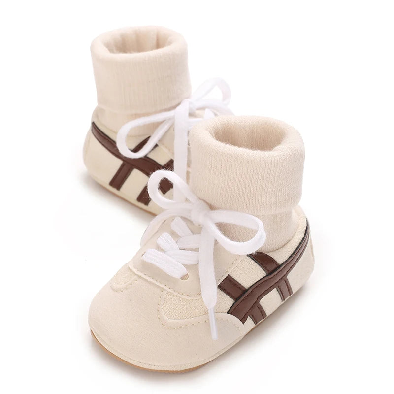 Zapatos de bebé de primavera y otoño para niños y niñas de 0 a 1 año, zapatos y calcetines que no se caen, suela suave antideslizante, zapatillas de 6 a 12 meses