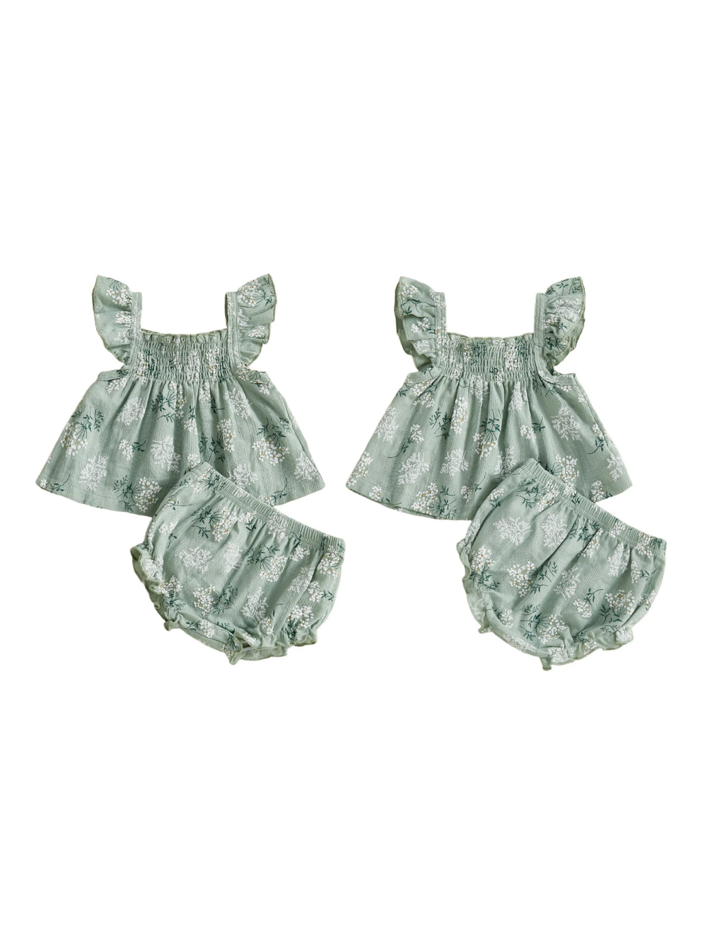 Toddler Girl Floral Print Flutter Sleeve Top and Shorts Set for Summer Cute 2 Piece Outfit for Casual Wear