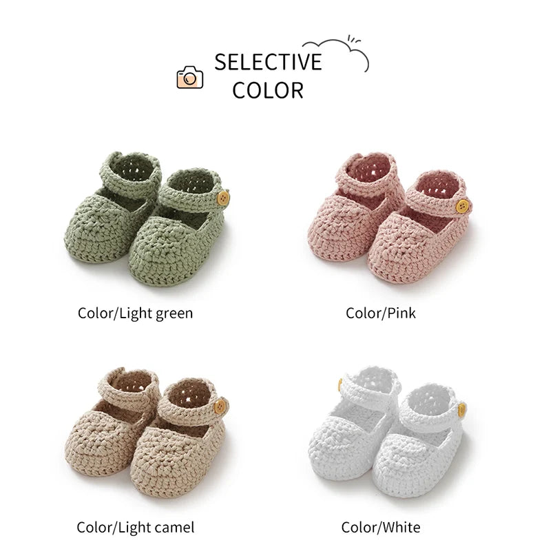 Baby Shoes 100%Cotton Knitted Newborn Boy Girl First Boots Fashion Solid Infant Footwear 0-18M Breathable Cute Shallow Seasonal
