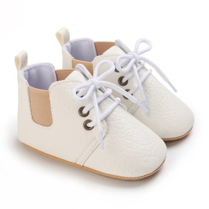 New Baby Shoes Retro Leather Boy Girl Shoes Multicolor Toddler Rubber Sole Anti-slip First Walkers Infant Newborn Moccasins