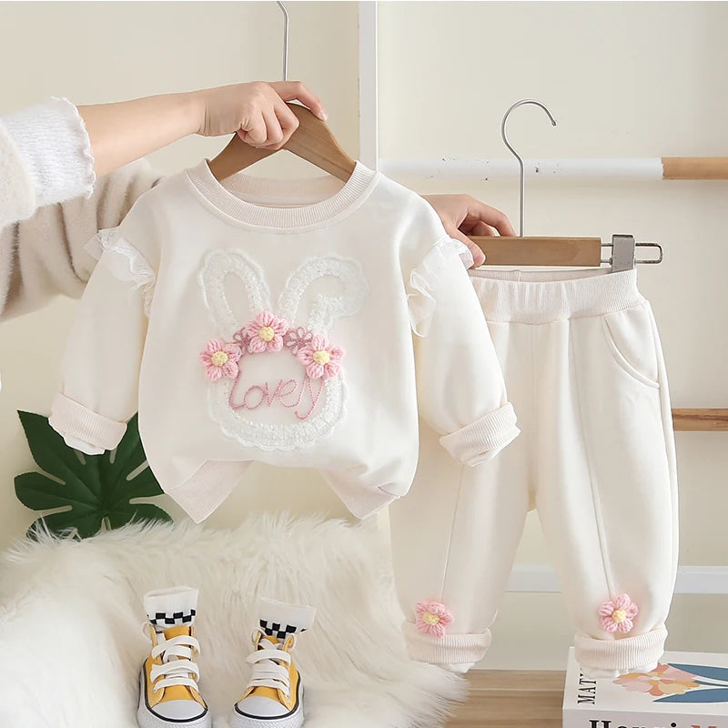 New Autumn Baby Clothes Kids Clothing Set Children Girls Long Sleeved T-Shirt Pants 2Pcs/Sets Infant Costume Toddler Tracksuits