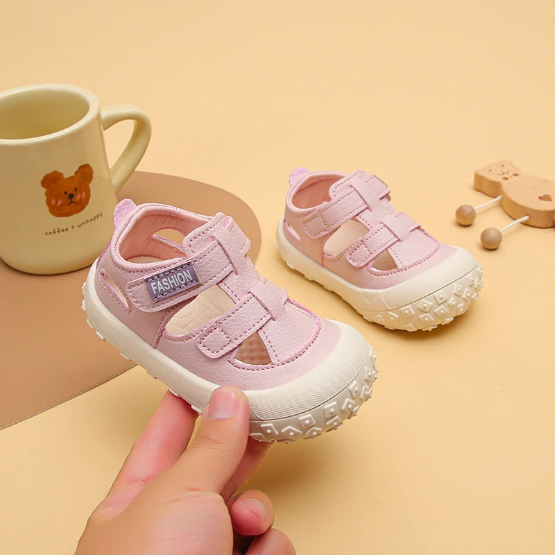 Baby Boys Girls Sporty Sandals 2026 New Summer Toddler Toes Capped Sandals Non-slip Simple Chic Versatile Outdoor Play Barefoot