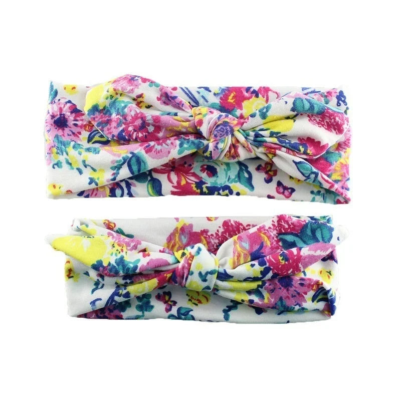 New Mother & Baby Bunny Ears Headbands 2PCS - Bow Hair Accessories Elastic Headband for Infants Toddlers Girls
