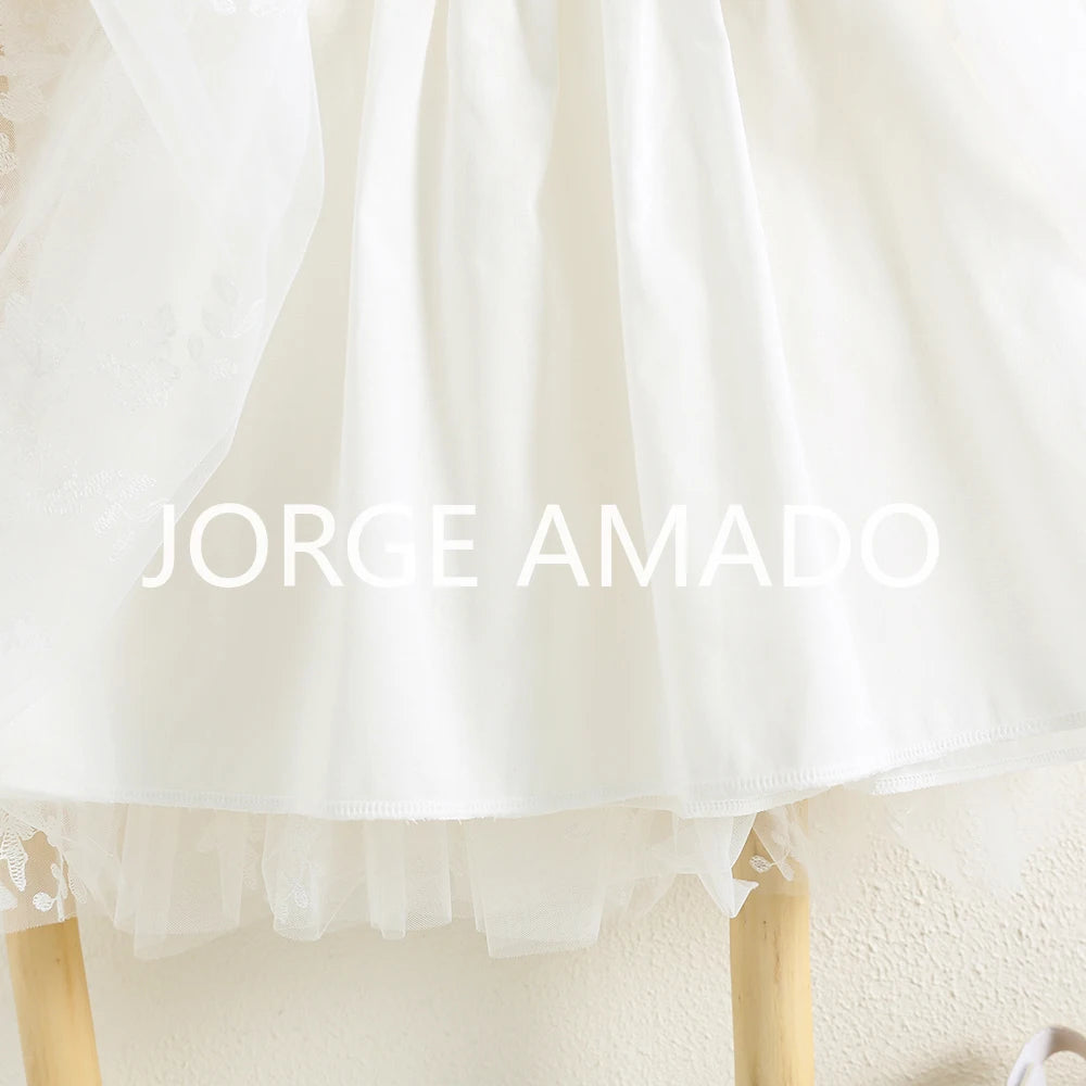 Nuevo vestido de verano para bebé niña, bonito bordado de color liso, tutú de tul, vestidos de princesa para fiesta, vestidos informales elegantes, A5956