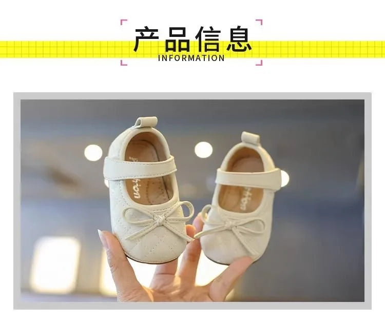 New Summer Toddler Single Shoes Baby Outdoor Learning Shoes Fashionable Girl Baby Bow Dress Shoes Children Non-Slip Casual Shoes