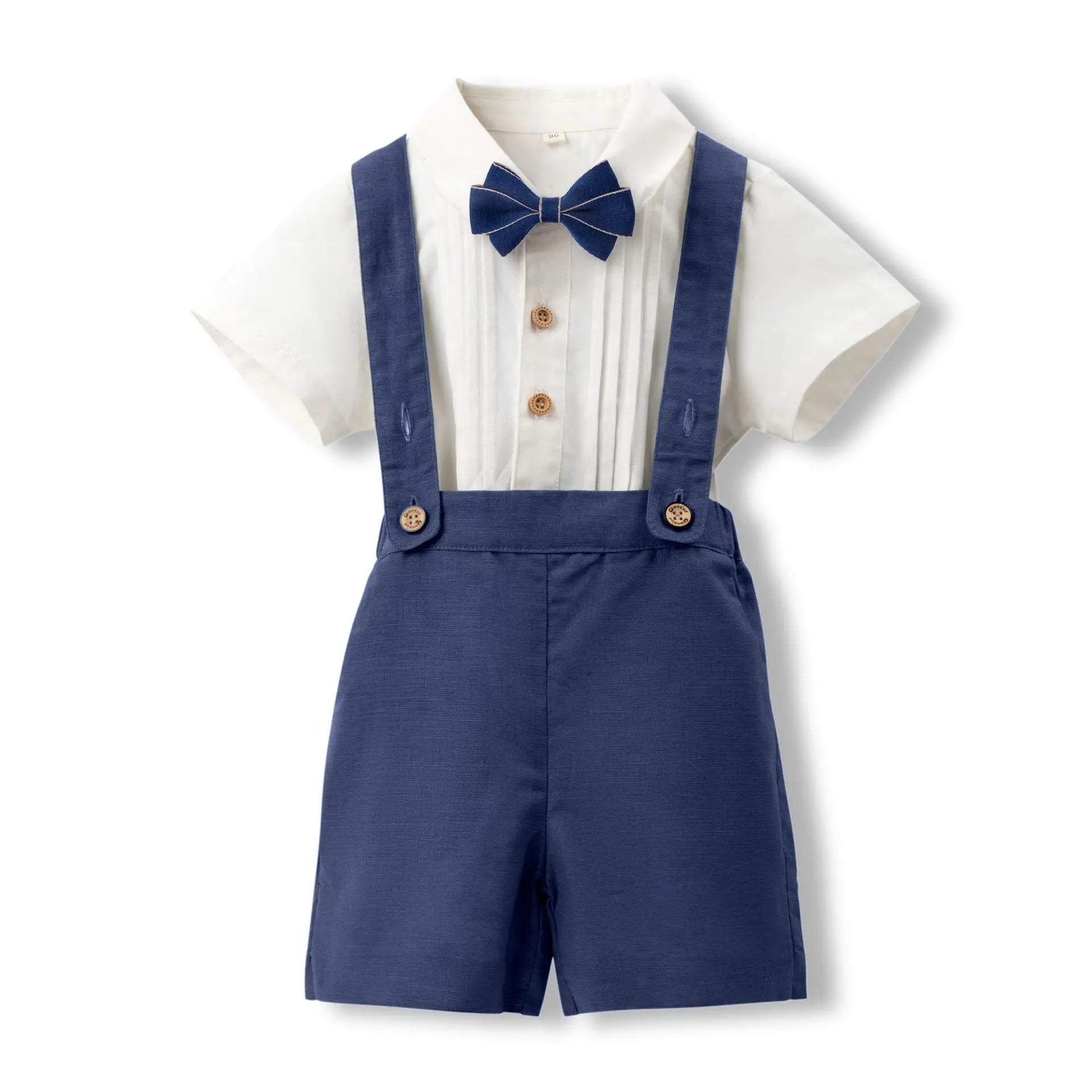 Summer Baby Boys Clothes Suit 1-4Y Kids Short-sleeded Solid Shirt and Elastic Waist Shorts for Boy Daliy Birthday Clothes Set