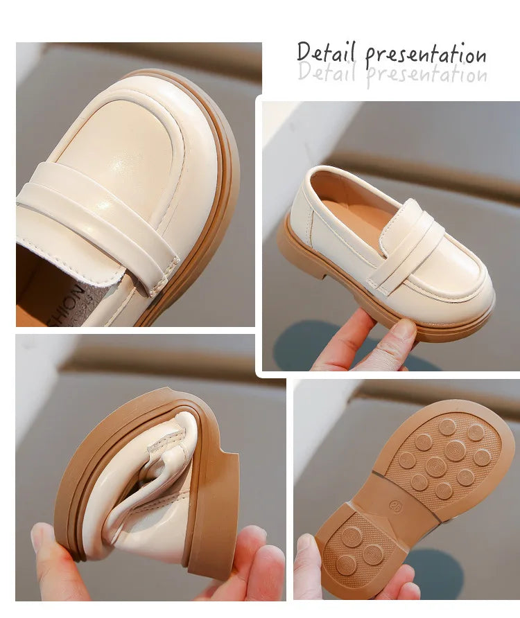 Children Leather Shoes for Boys Girls Kids Loafers Slip-on School Flats Casual Sneakers for Wedding Formal Occasions Party 23-35
