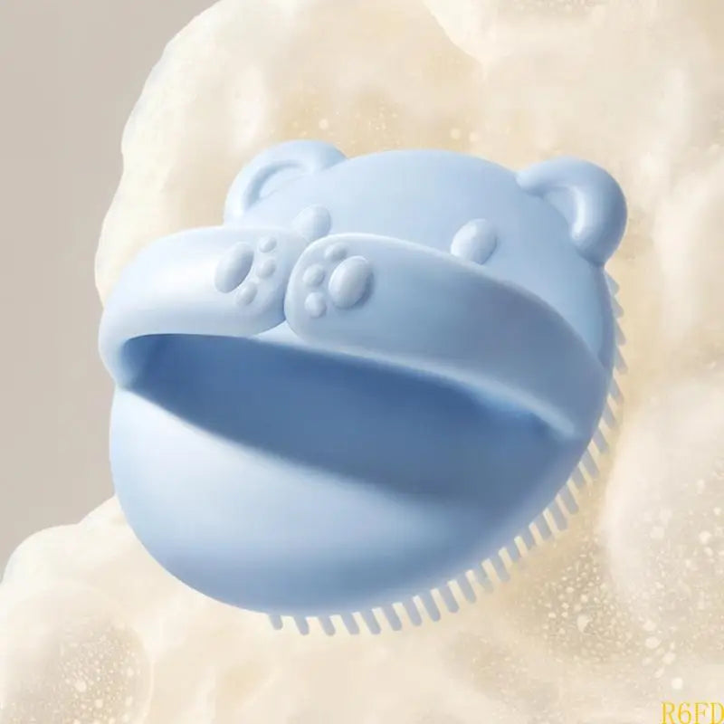 Soft Silicone Baby Hair Brush with Gentle Bristles for Infant Scalp Massage and Bath Time Comfort Lovely Bear Design