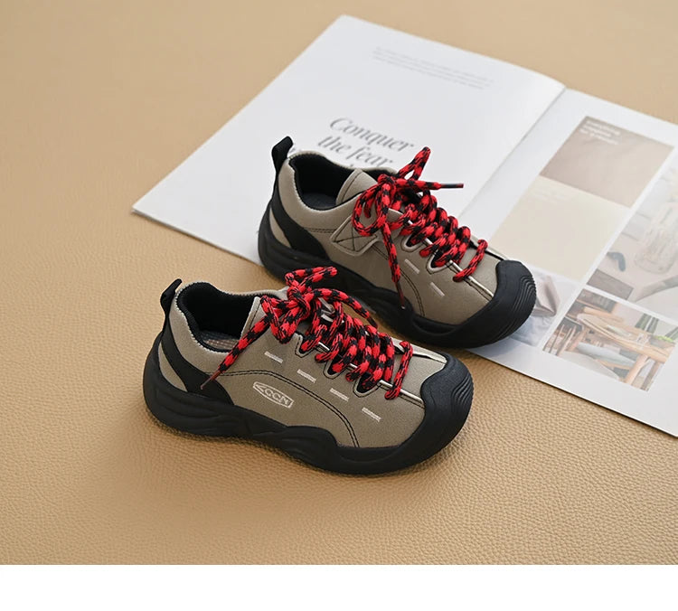 Baby Girls Boys Genuine Leather Sneakers Autumn Kids Casual Shoes Non-slip Soft Sole Infant Toddler Shoes Children Hiking Shoes