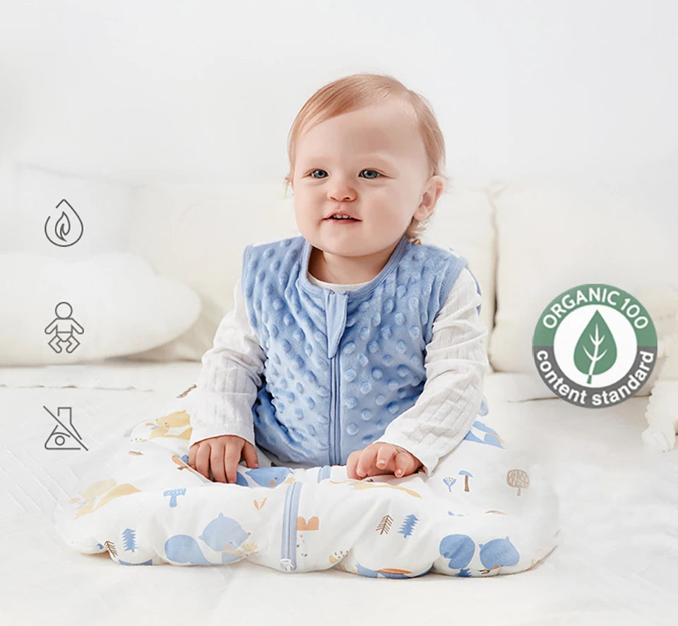 Saco de dormir para bebé de 3 a 24 meses, manta tipo saco de dormir de otoño, 1.5 Tog, tacto suave, estampado de estrellas de mar y conchas, estilo chaleco
