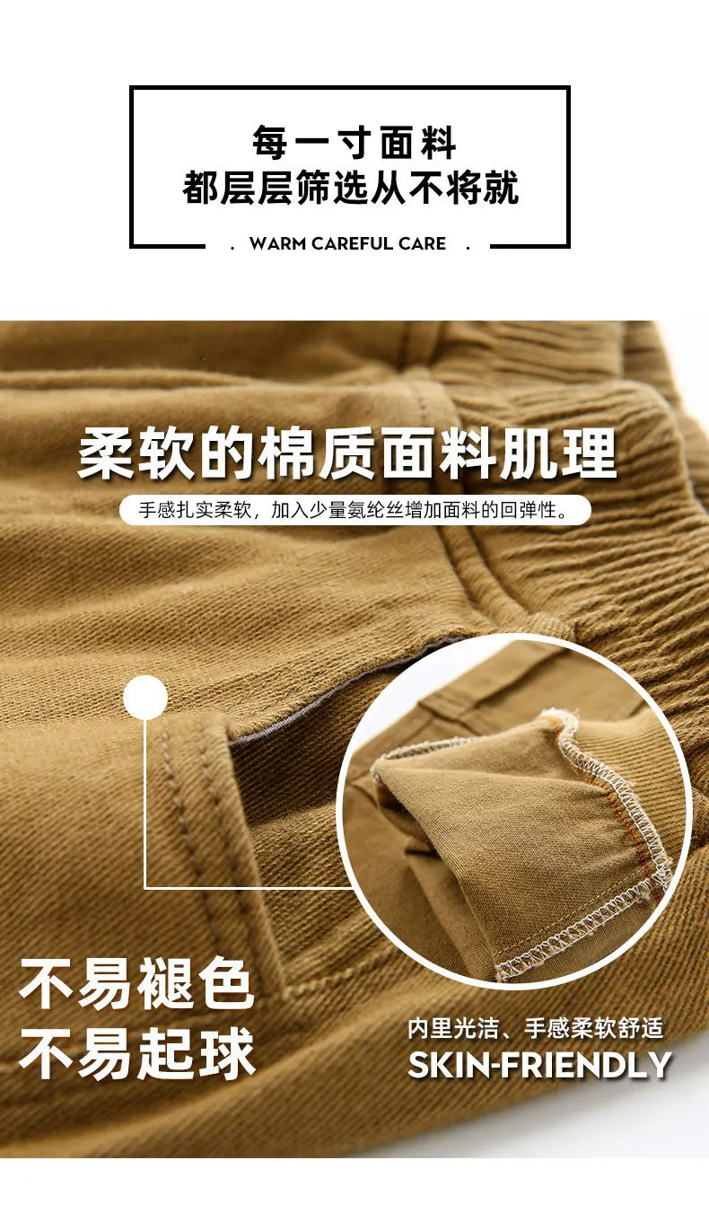 Jungenhosen Jungen Haremshosen Cargo-Hosen mit Taschen Teenager Jungen Multi-Pocket-Hosen Kinder Frühling Herbst Jungen Freizeithosen Streetwear