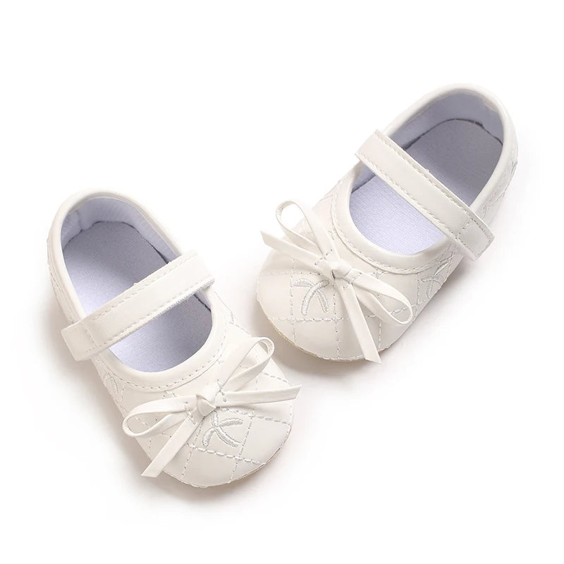 0-18M Baby Girl Leather Shoes New Spring And Autumn Bow Princess Shoes Baby Soft Sole Single Shoes Baby Walking Shoes