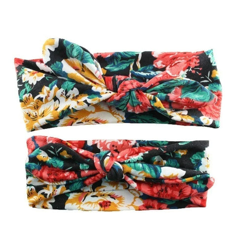 New Mother & Baby Bunny Ears Headbands 2PCS - Bow Hair Accessories Elastic Headband for Infants Toddlers Girls