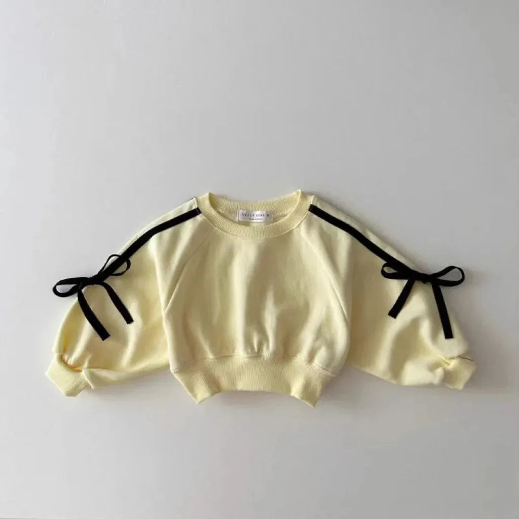 Baby Clothing Set Fashion Bow Decoration Pink Sports Top+Pants Two-piece Sets Sweatshirts Pant Suits 0-5 year old children's set
