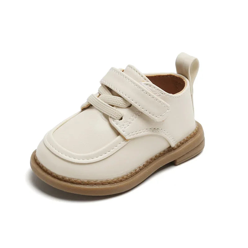 Baby Kids Small Leather Shoes British Style Boys Girls Walking Shoes Soft Sole 2024 New Children Flat Shoes Casual Comfortable