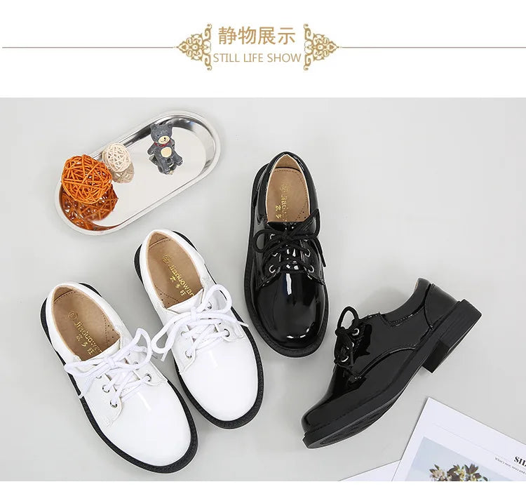 New Big Kids Loafers Boys Patent Leather Shoes Adult British Style Dress Shoes Men Casual Versatile Shoes Soft Sole Comfortable