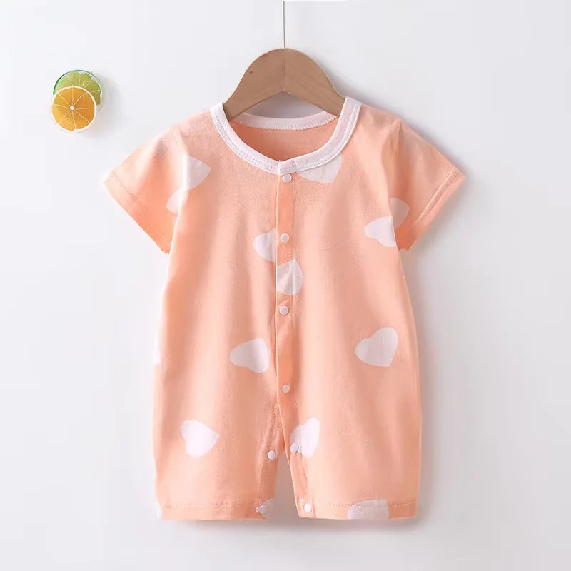 Baby Bodysuit 0-1 Years Cotton Jacquard Snap Closure Crawling Outfit Simple and Trendy Lightweight Romper