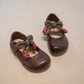 Baby Girls Leather Shoes with Cute Bow 2026 New Spring Autumn Toddler School Dance Flats Soft Sole Chic Princess Party Dress Up