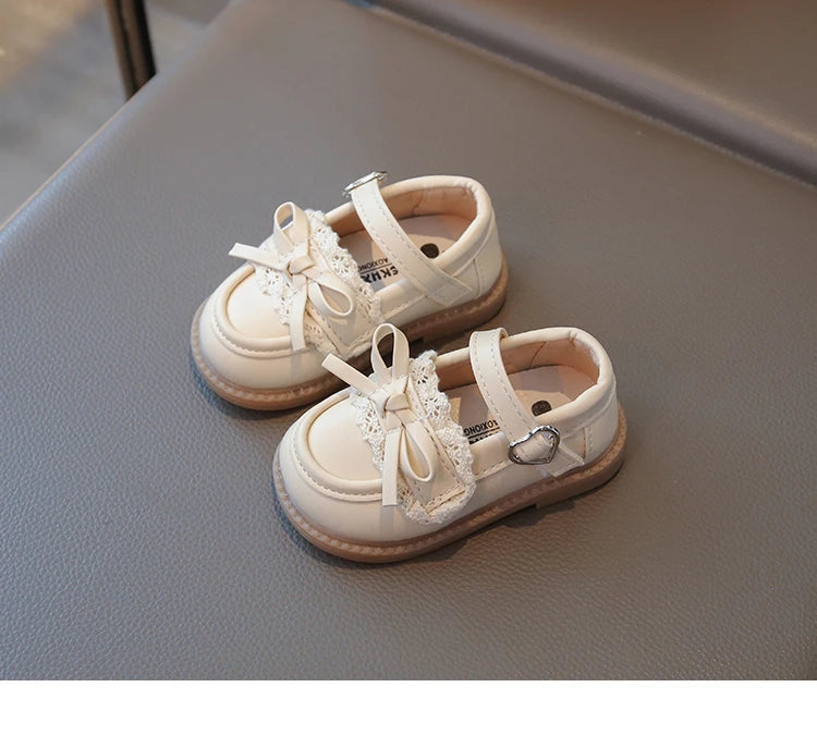 Elegant Baby Shoes Spring Autumn Girls Princess Walking Shoes Fashion Versatile Children's Leather Shoes Kids Flats Breathable