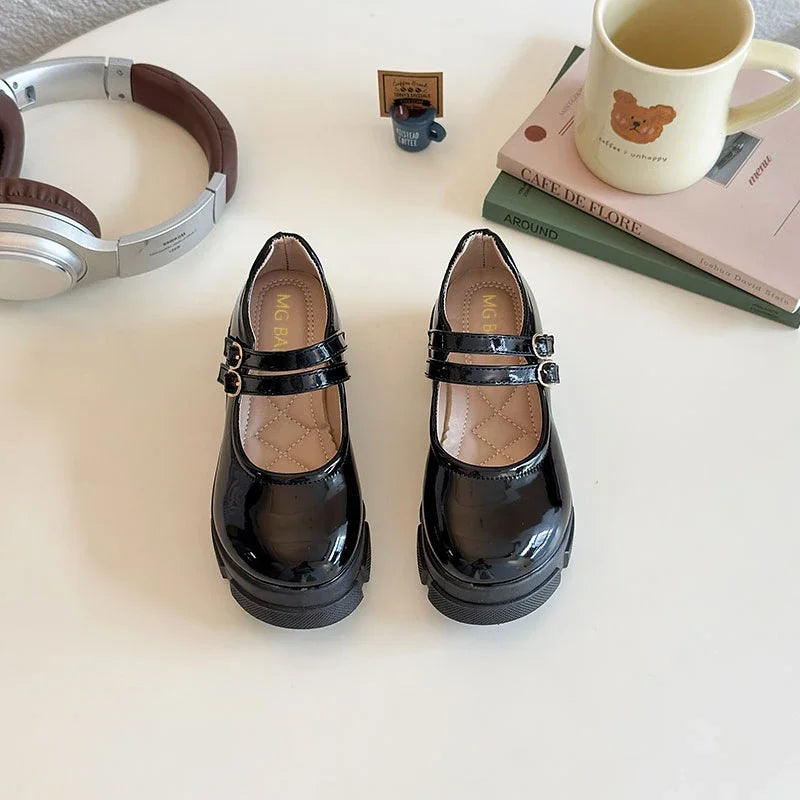 Children Leather Shoes for Girls 2025 Spring Autumn New Fashion Korean Style Soft Bottom Anti-slippery Versatile Mary Jane Shoes