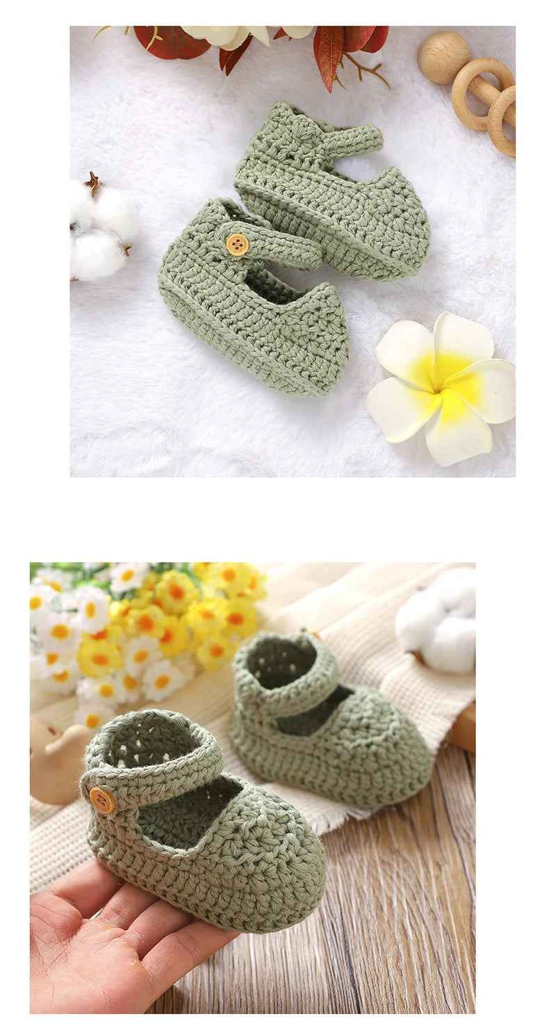 Baby Shoes 100%Cotton Knitted Newborn Boy Girl First Boots Fashion Solid Infant Footwear 0-18M Breathable Cute Shallow Seasonal