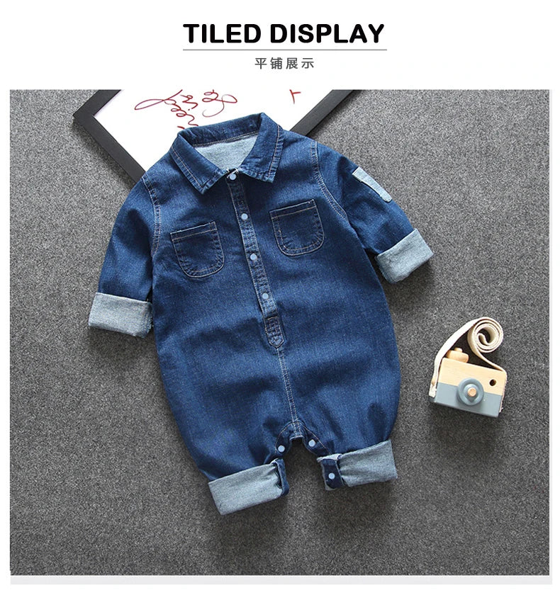 IENENS Baby Strampler Neugeborenen-Jumpsuits Kleidung Jeans Overall 0-18 Monate Junge Mädchen Weiche Anzüge Kinderkleidung