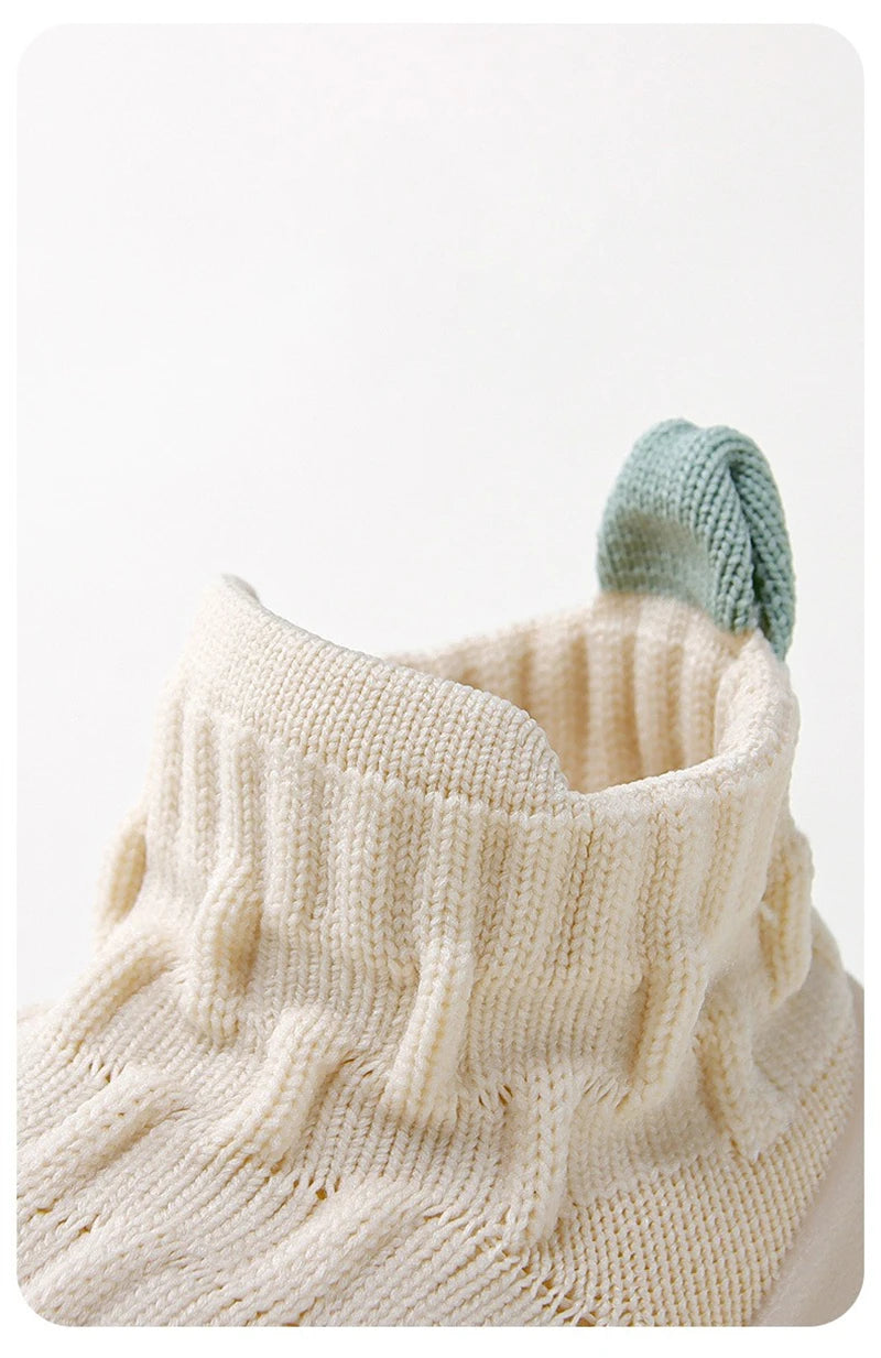 Spring Autumn Baby Boys Girls High Top Walking Shoes Kids Sneakers Child Soft Sole Anti Slip Knitted Infant Newborn Socks Shoes