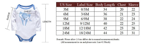 New Born Baby Boy Clothes Set 3 Pcs 0-3M Spring Cotton Boys Bodysuit Long Sleeve O-Neck Infant Clothing Jumpsuit