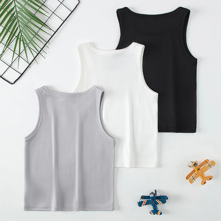 1/3/4 Piezas Chaleco Joker de Color Sólido Delgado para Niños Cuatro Estaciones Camisa de Fondo Suelta y Cómoda para Niño Camiseta Dulce y Encantadora para Niña
