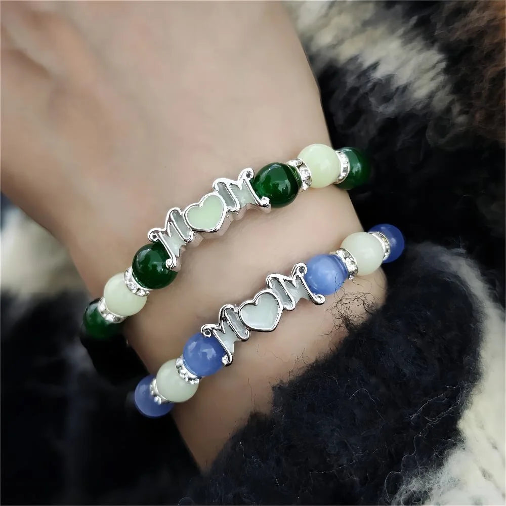 Mother'S Day Love Night Light Bracelet Fashion Glow In The Dark Beaded Bracelets For Women Mom Jewelry Gift 2025 New