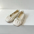 Baby Girls Leather Shoes Soft Princess Ruffles Pleated Mules Kids Casual Flats Slip-on 2025 Autumn New Children's Dress Shoes