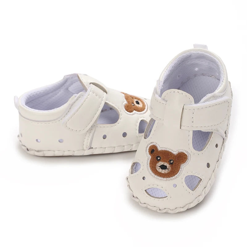 Breathable New Cute Little Bear Baby Sandals Infant Girls Shoes Princess Rubber Sole Non-slip Toddler First Walkers