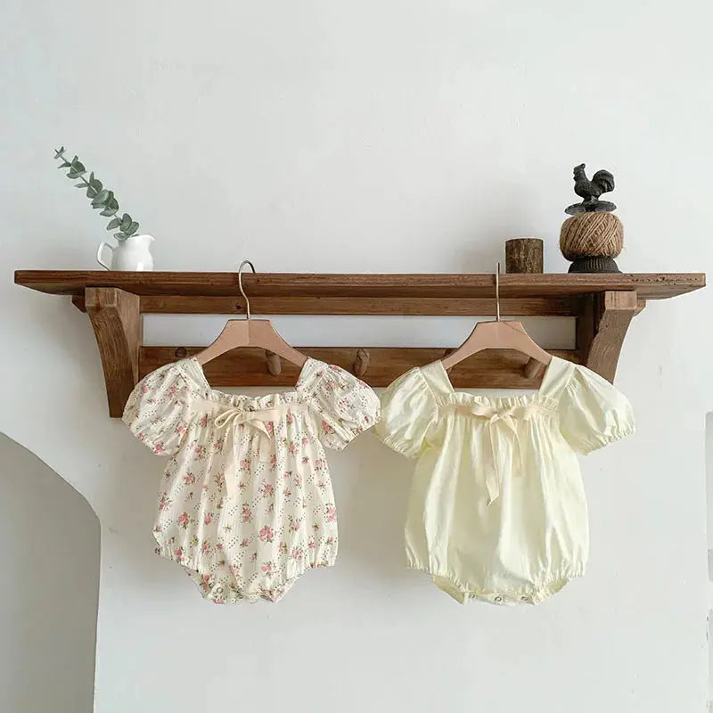 Baby Kleidung Sommer Neugeborenen Kleidung Blumen Strampler TGie Jumpsuits Kurzarm Sonnenschutzanzüge 0-2 Jahre Baby Strampler
