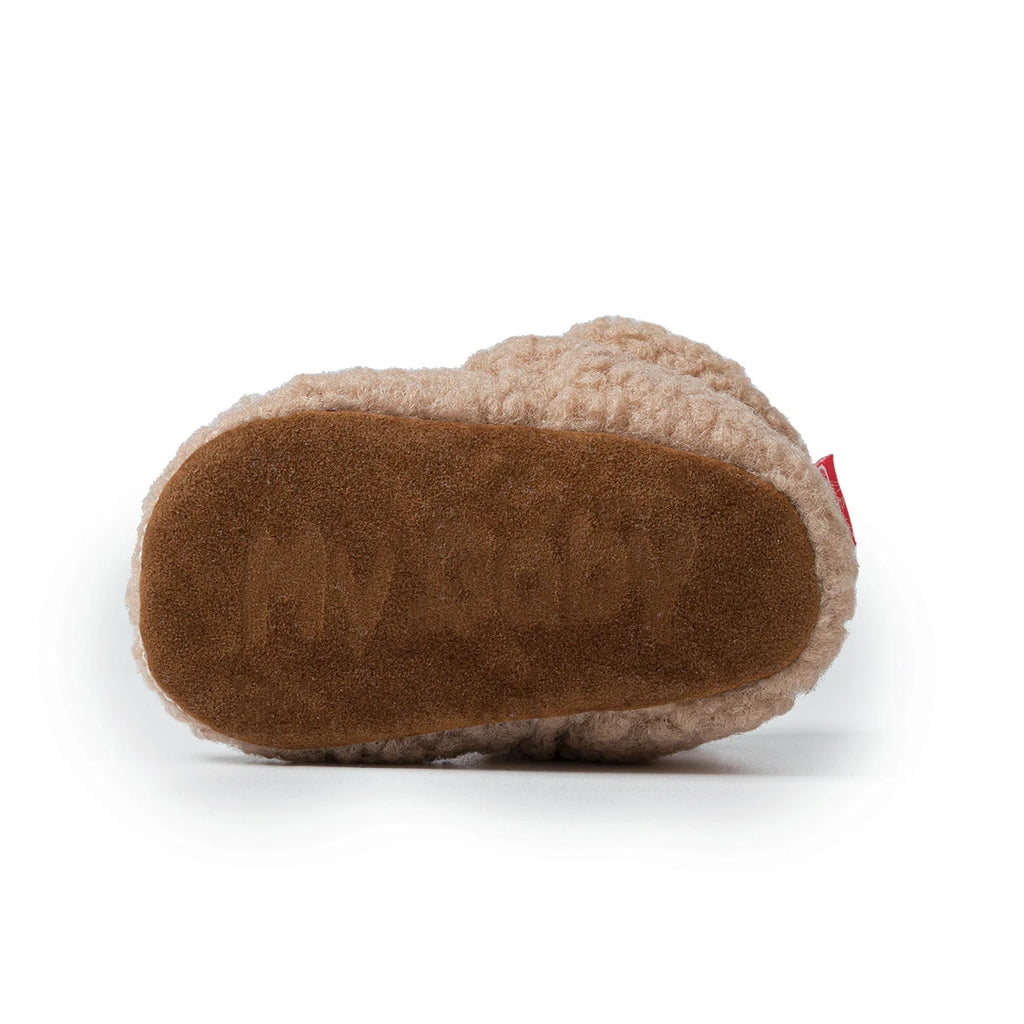 Meckior Botines de forro polar para bebé, zapatillas para bebé, niña y niño, antideslizantes, suela blanda, calcetines para bebé, primeros andadores de recién nacido, zapatos cálidos para cuna