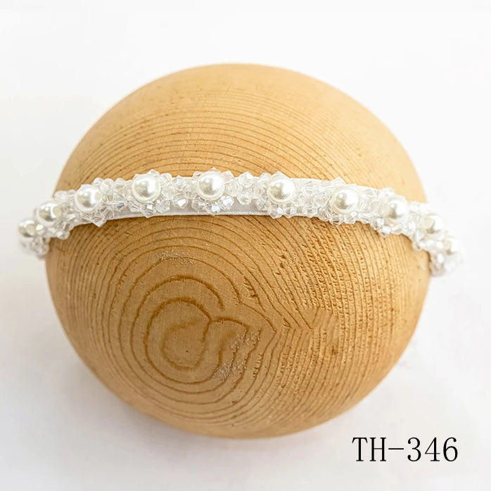 Newborn Headband for Photography Props Flower Baby Girl Tieback Flowers Pearl Wreath Newborn Photography Infant Hair Accessories