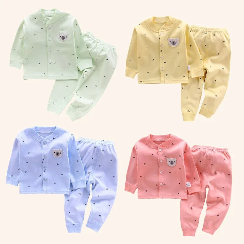 Babykleidung Unterwäsche für Kinder Oberteile Hosen Neugeborenen Pyjama Anzug Haus 100% Baumwolle Sets Jungen Mädchen Warme Herbst Kinderkleidung