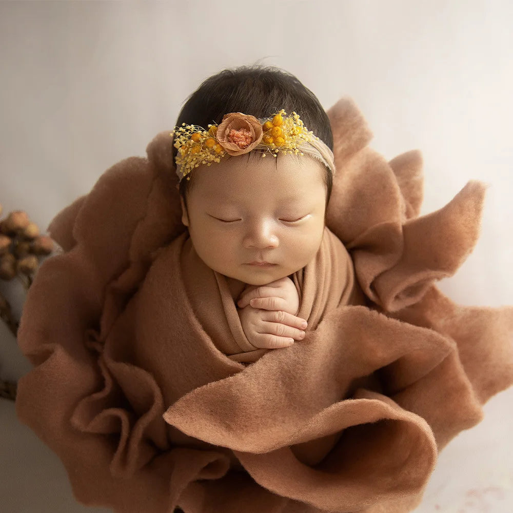 Baby Girl Headflower Headband Photography Props Handmade Adjustable Artificial Flower Headdress Studio Babies Photo Accessories