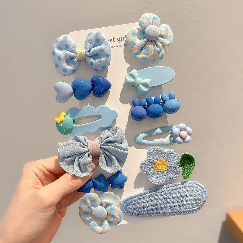 10-14PCS Bows Baby Hair Clips Hair Accessories For Girls Cartoon Animal Flower Hairpin Headdress Kids Hair Pins Birthday Gifts