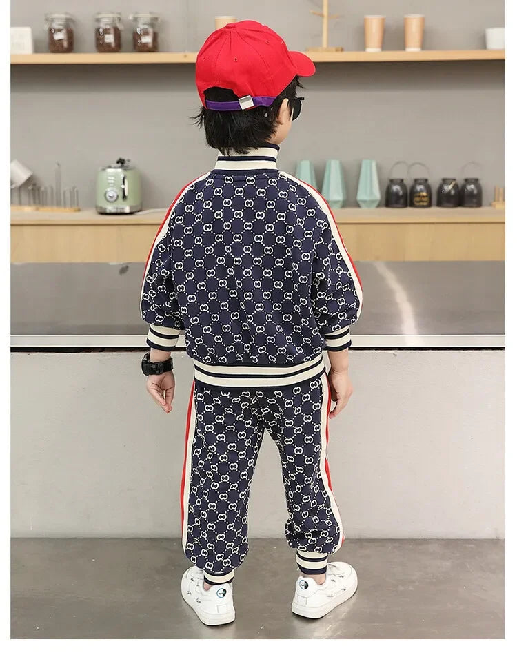 Conjuntos de ropa para niños primavera otoño moda infantil abrigos de algodón+pantalones 2 piezas chándales para bebés niños trajes deportivos niños pequeños 2-12