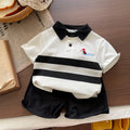 Moda de Verano para Niños Ropa Infantil de Algodón Polo T-Shirt + Pantalones Cortos 2 piezas Ropa Deportiva Casual para Niños Traje Casual 0-5 años